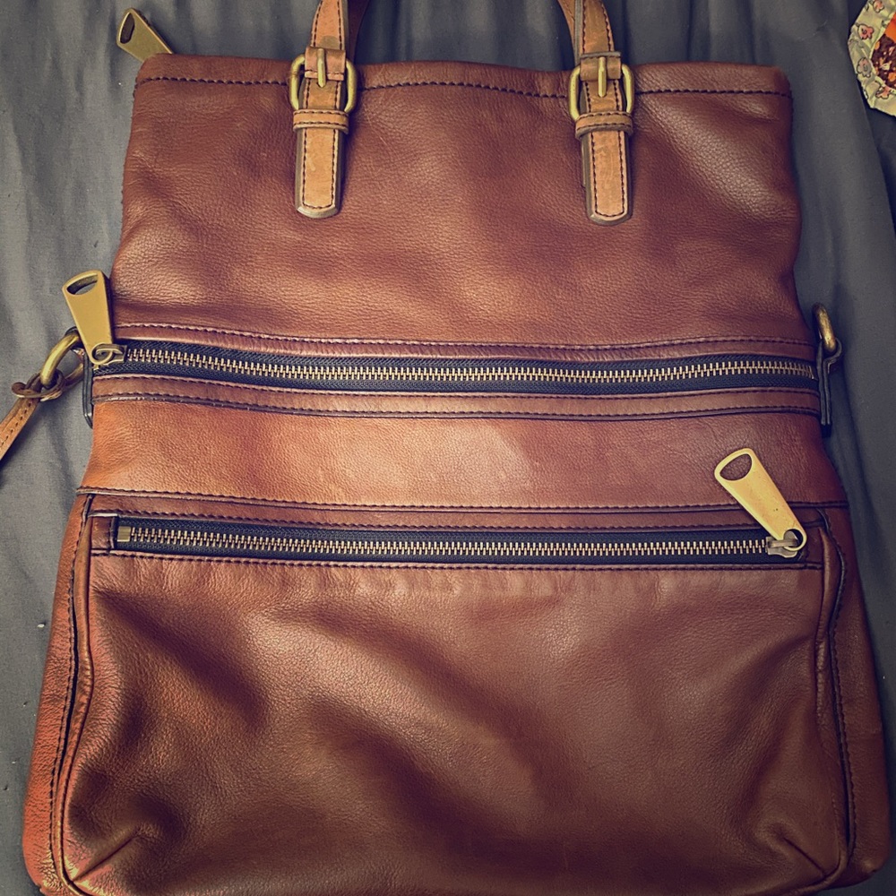 Fossil Leather EXPLORER Foldover Crossbody Purse